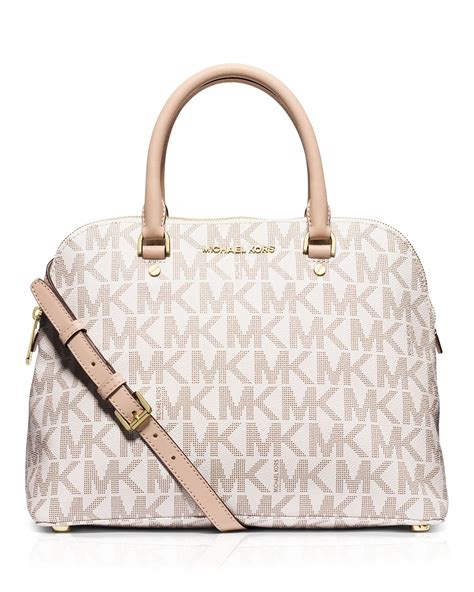 michael kors lg dome satchel cindy|Michael Kors Signature Cindy LG Dome Satchel Shoulder Bag .